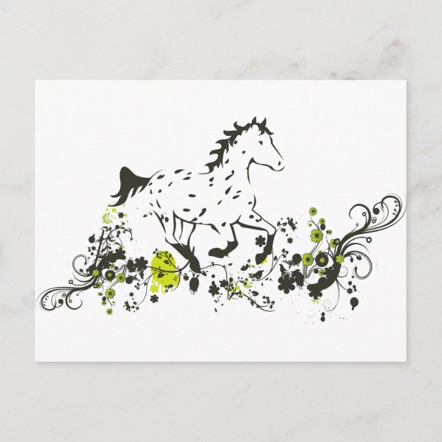 Leopard Appaloosa with Floral Print Postcard (Front)