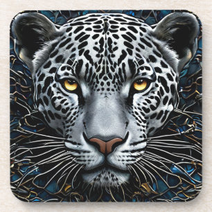 Leopard art coaster
