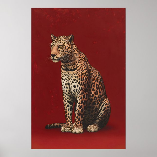 Leopard Art Print Regal Big Cat Portrait – (Front)