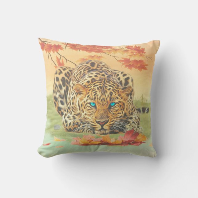 Leopard art  throw pillow (Front)