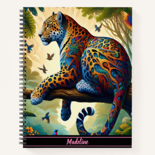 Leopard Aura: Colourful Motion Serenity Notebook
