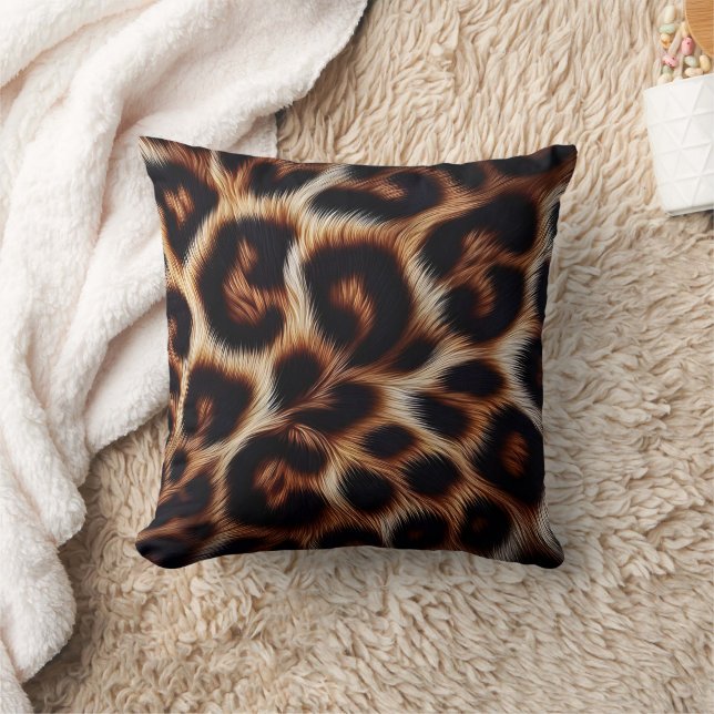 Leopard Aura: Unleash Your Wild Side at Night Throw Pillow (Blanket)