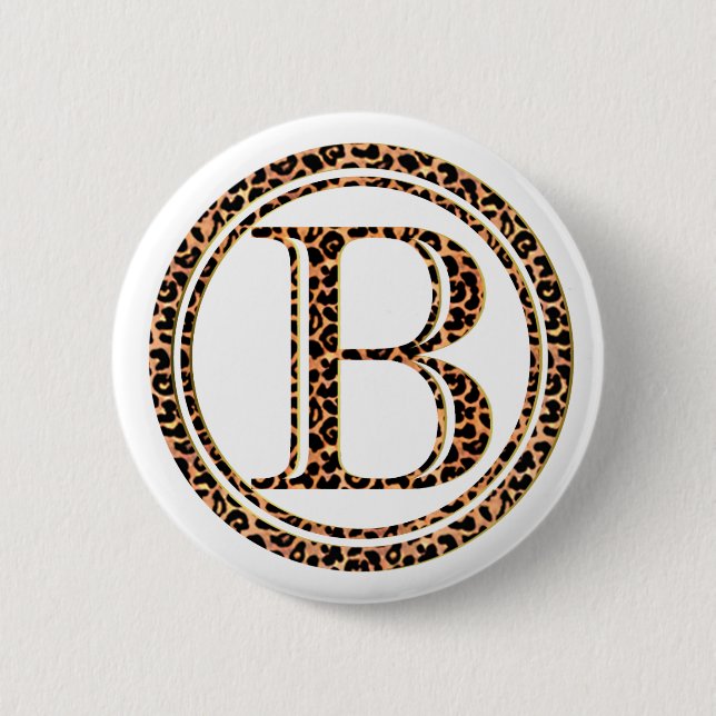 leopard B 2 Inch Round Button (Front)