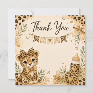 Leopard Baby shower Thank You Card