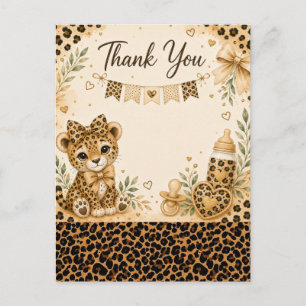 Leopard Baby shower thank you Postcard