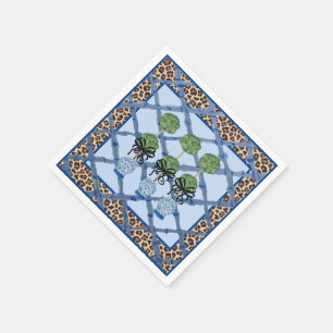 Leopard Bamboo Chinoiserie Ginger Jar  Paper  Napkin