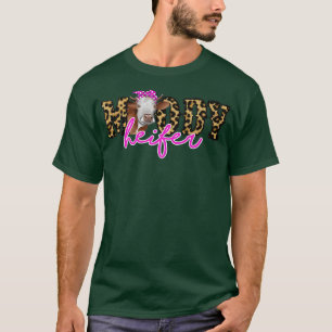 Leopard Bandana Cow Moody Heifer Cow Lovers Farmer T-Shirt