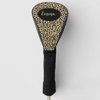 Leopard beige pattern personalised Golf Head Cover