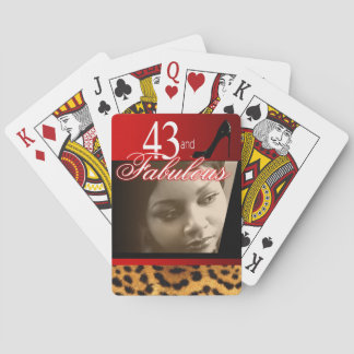 Leopard Birthday Party Photo Playing Cards
