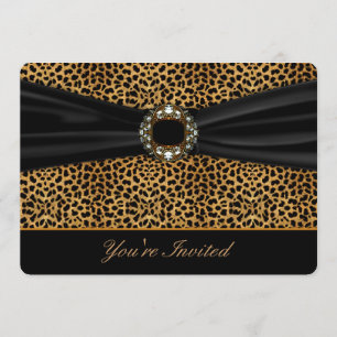 Leopard Black All Occasion Invitation Template