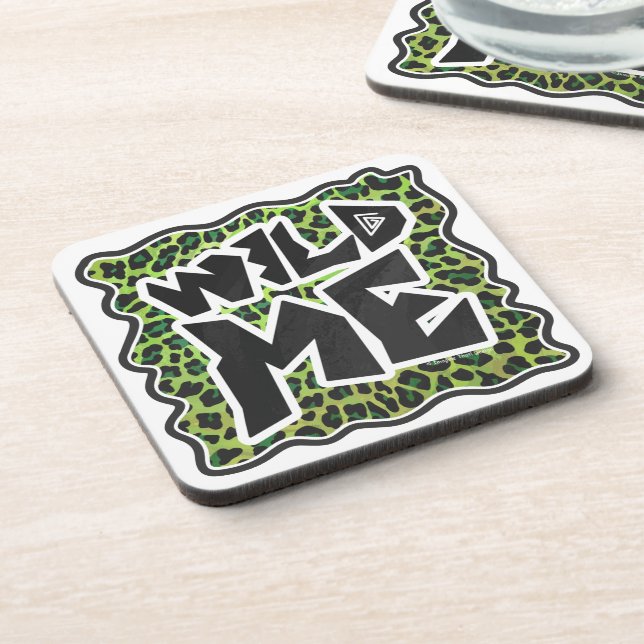 Leopard Black and Green Print Coaster (Left Side)