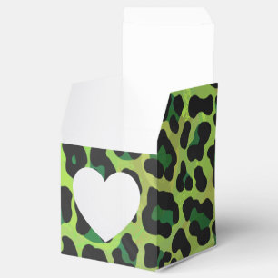 Leopard Black and Green Print Favor Box