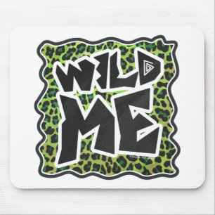 Leopard Black and Green Print Mouse Pad