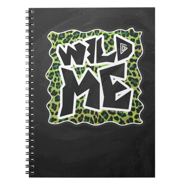 Leopard Black and Green Print Notebook (Front)
