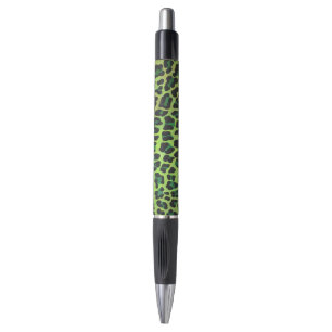 Leopard Black and Green Print Pen