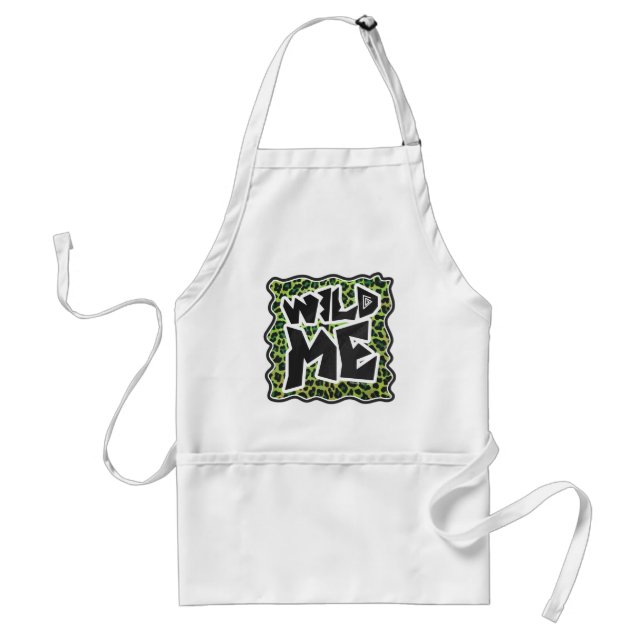 Leopard Black and Green Print Standard Apron (Front)