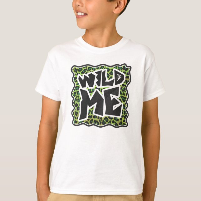 Leopard Black and Green Print T-Shirt (Front)