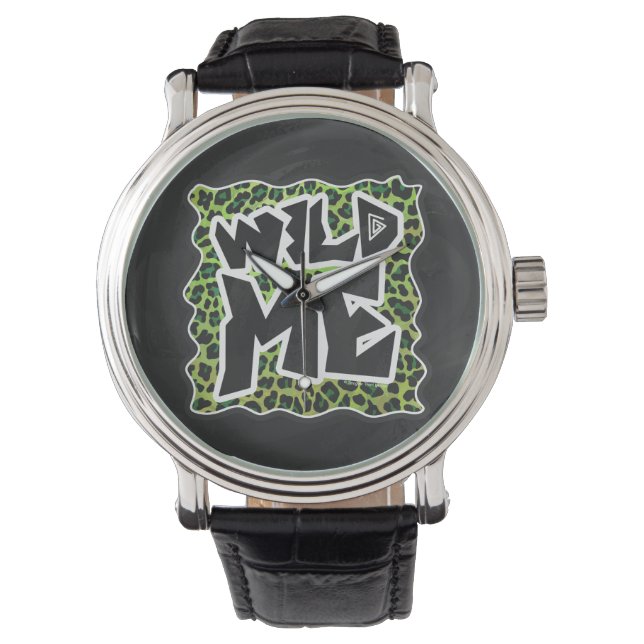 Leopard Black and Green Print Watch (Front)