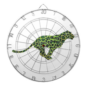 Leopard Black and Green Silhouette Dartboard