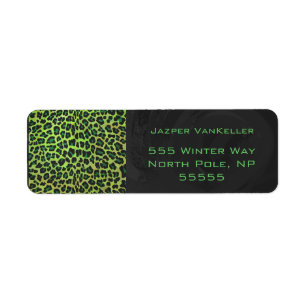Leopard Black and Green with Monogram
