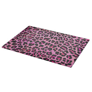Leopard Black and Hot Pink Print Cutting Board