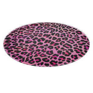 Leopard Black and Hot Pink Print Cutting Board