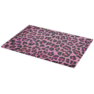 Leopard Black and Hot Pink Print Cutting Board