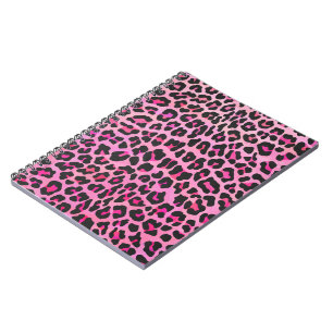 Leopard Black and Hot Pink Print Notebook
