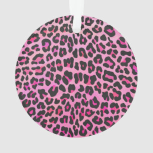 Leopard Black and Hot Pink Print Ornament