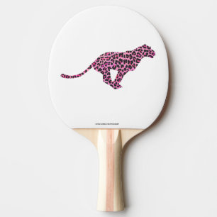 Leopard Black and Hot Pink Print Siloette Ping Pong Paddle