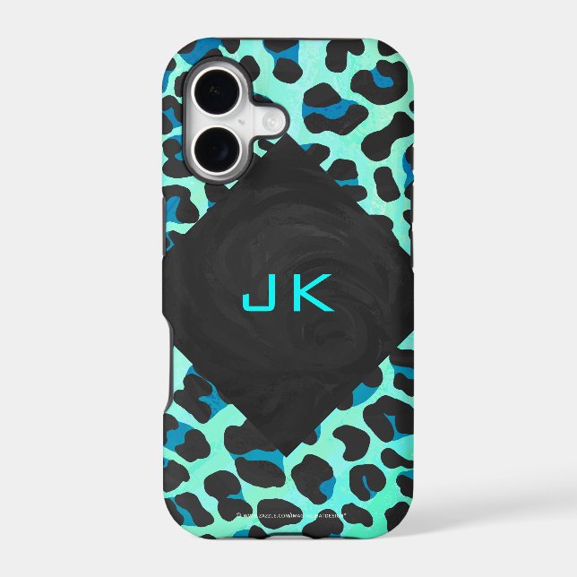 Leopard Black and Teal Print (Back)
