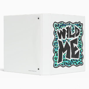 Leopard Black and Teal Print Binder