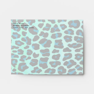 Leopard Black and Teal Print Envelope
