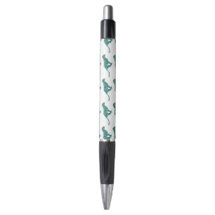 Leopard Black and Teal Print Pen