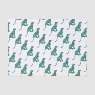 Leopard Black and Teal Print Tissue Paper