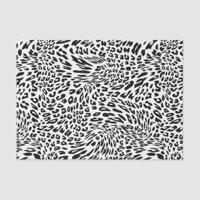 Leopard Black and White Animal Print Tissue Paper (Front)