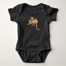 Leopard black baby one-piece bodysuit