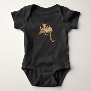 Leopard black baby one-piece bodysuit