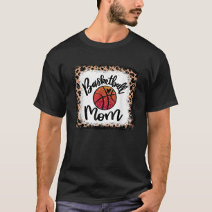 Leopard Bleached Basketball Mom Game Day Gift T-Shirt