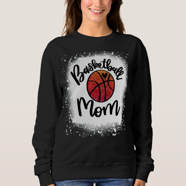 Leopard Bleached Basketball Mom Game Day Sweatshirt (Front)