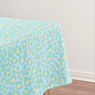 Leopard Blue Teal Yellow Tablecloth