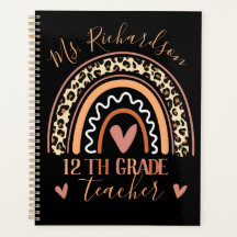 Leopard Bohemian Rainbow Add Grade Teacher Name