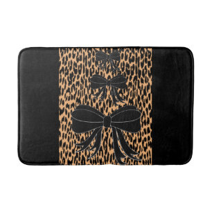 leopard bow bathmat