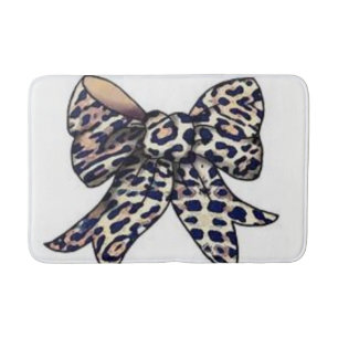 leopard bow bathmat