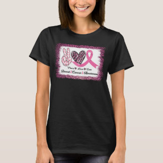 Leopard breast cancer peace love hope survivor T-Shirt