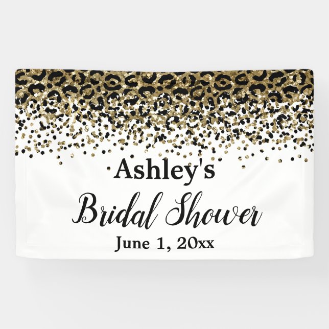 Leopard Bridal Shower Photo Booth Prop Photobooth Banner (Horizontal)