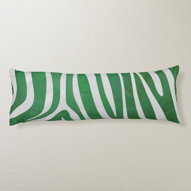 Leopard Brown and Teal Print Body Pillow (Back)