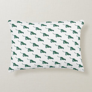 Leopard Brown and Teal Print Decorative Pillow