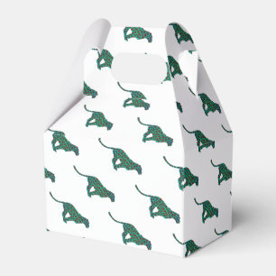 Leopard Brown and Teal Print Favor Box