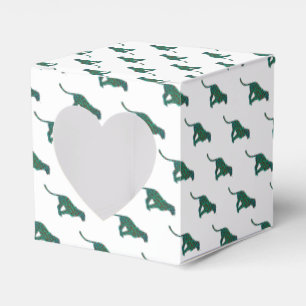 Leopard Brown and Teal Print Favor Box